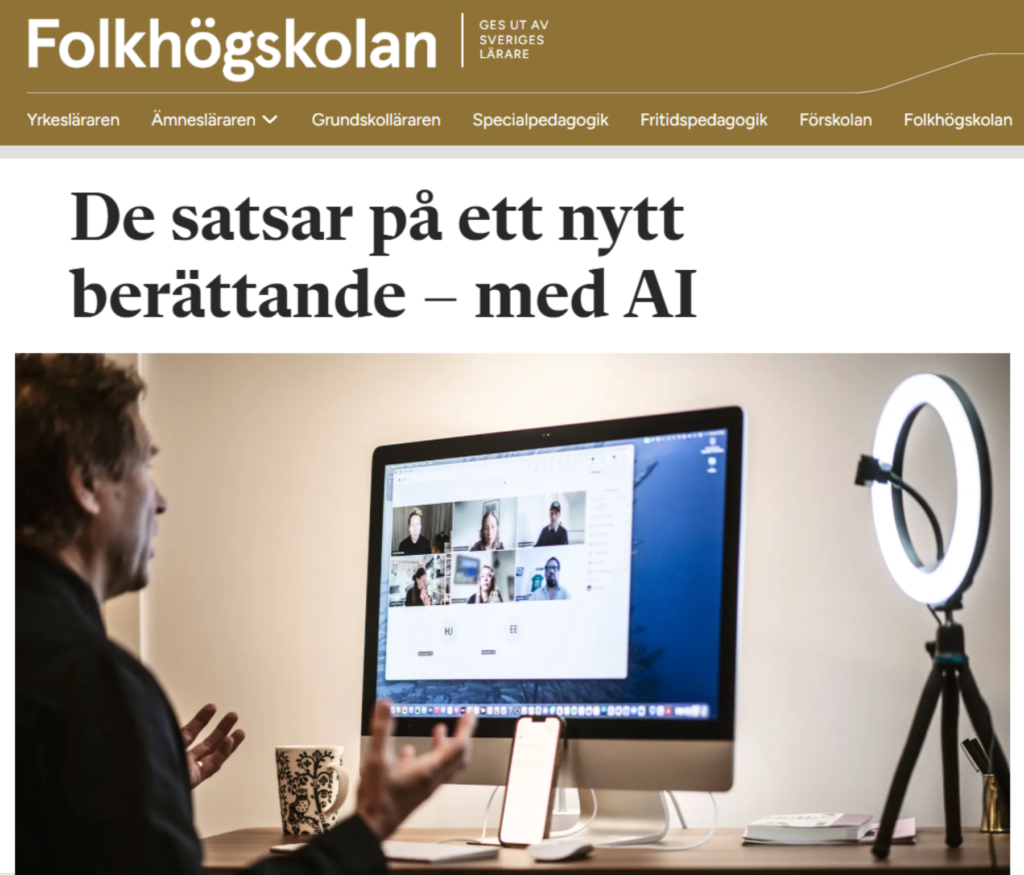 Skärmdump ur tidningen Folkhögskolan